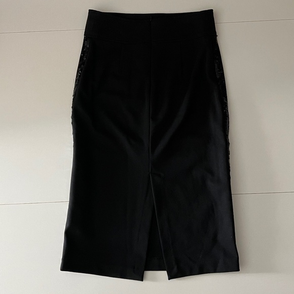 Black Costa Blanca Sequins Striped Skirt - Picture 2 of 3